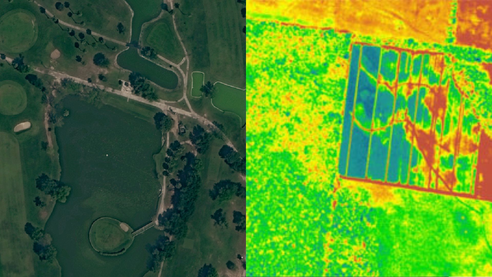 Comparativa de imagen satelital óptica VHR versus imagen multiespectral con análisis NDVI para monitoreo de vegetación e infraestructura